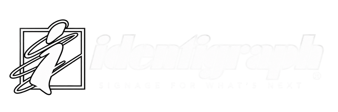 Identigraph white logo – commercial and architectural signage manufacturer